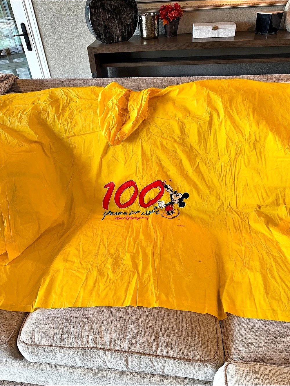 Disney 100 Years of Magic Yellow Hooded Pancho